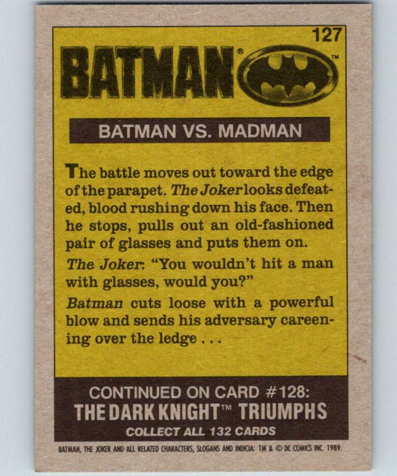 1989 Topps Batman #127 Batman vs. Madman