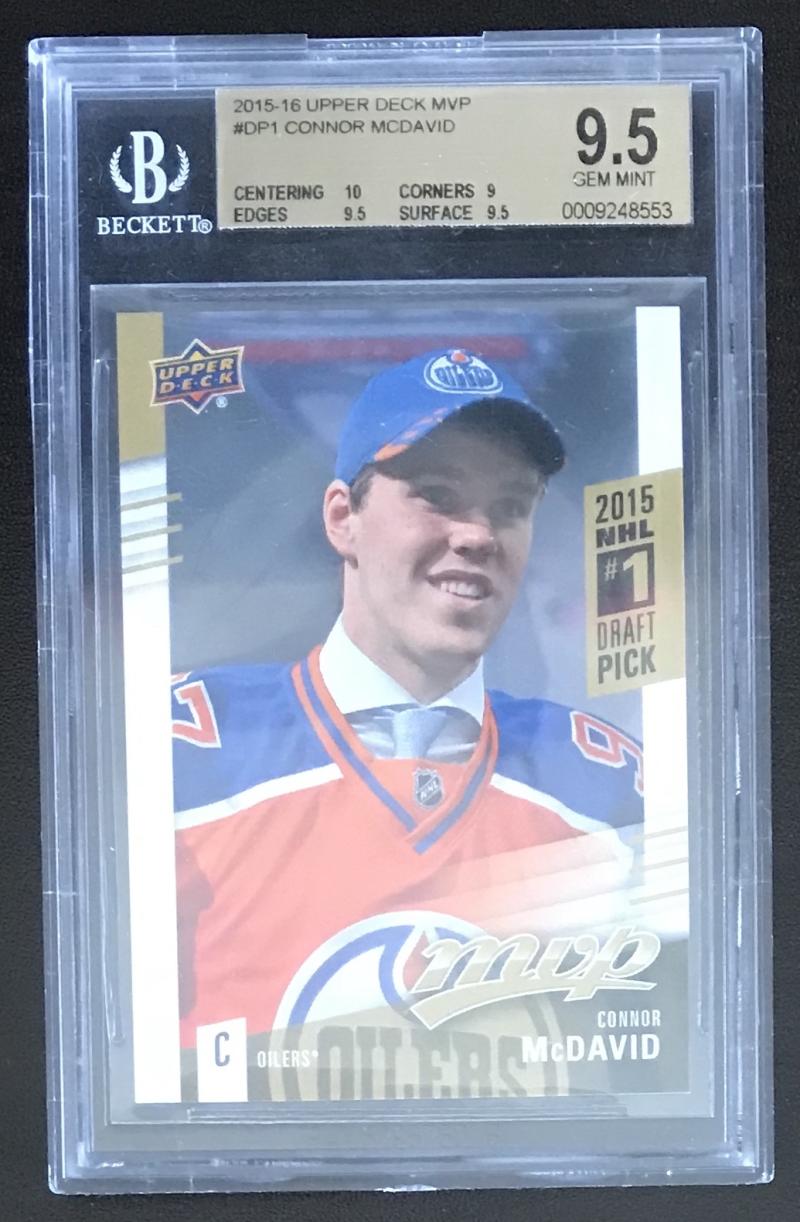 2015-16 Upper Deck MVP CONNOR McDAVID Rookie BGS 9.5 Oilers #1 Draft RC