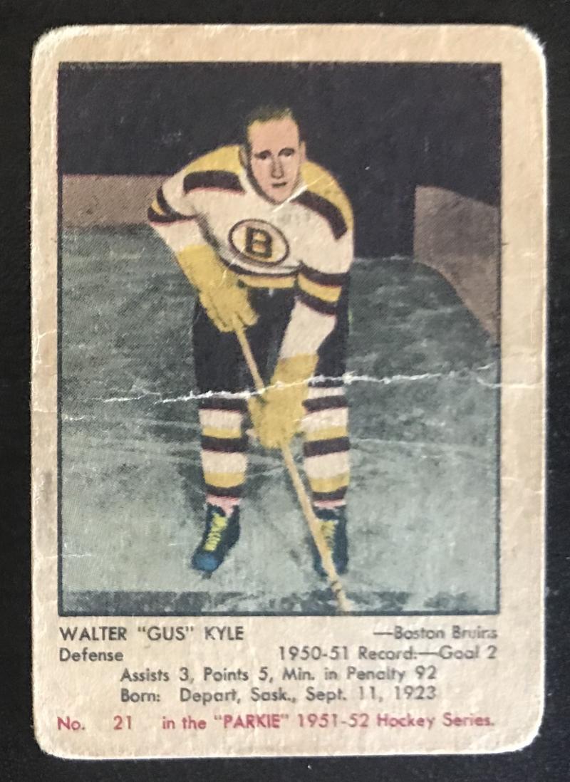 1951-52 Parkhurst #21 Gus Kyle RC Rookie Bruins Vintage Hockey