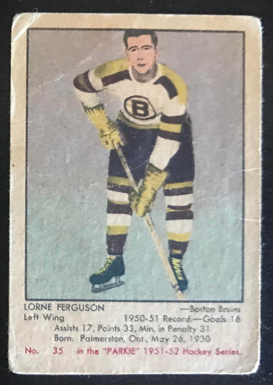 1951-52 Parkhurst #35 Lorne Ferguson RC Rookie Bruins Vintage Hockey
