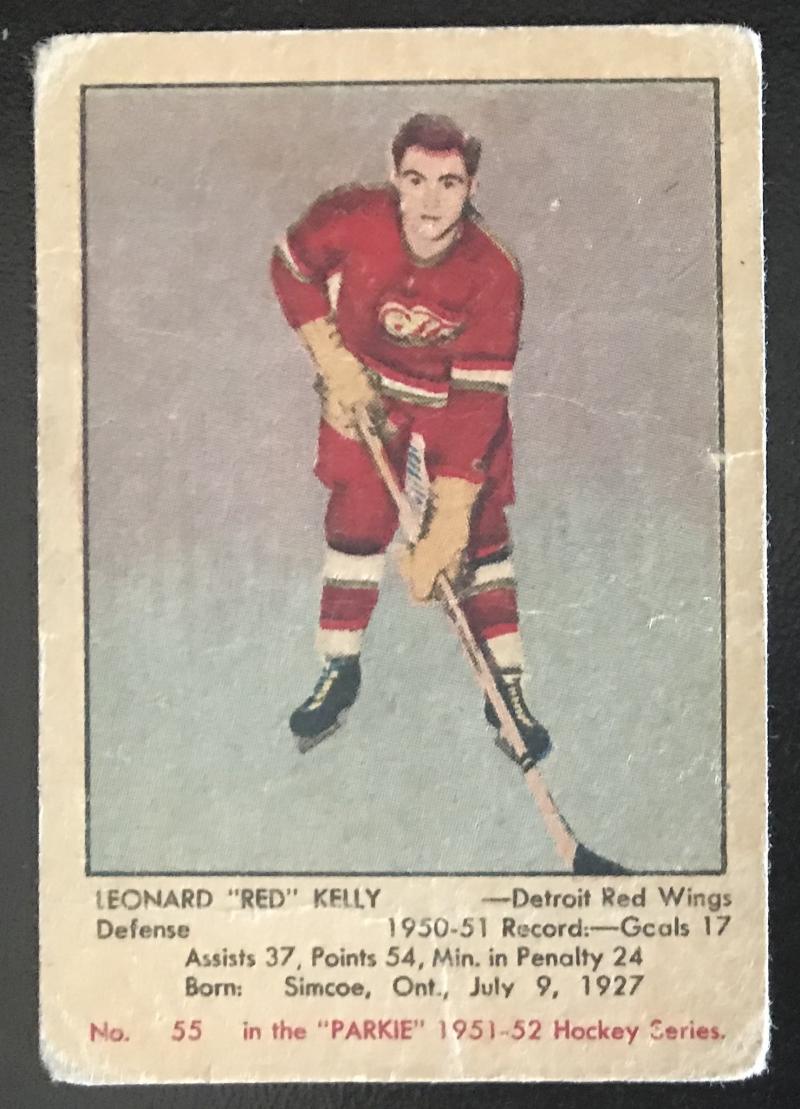 1951-52 Parkhurst #55 Red Kelly RC Rookie Red Wings Vintage Hockey