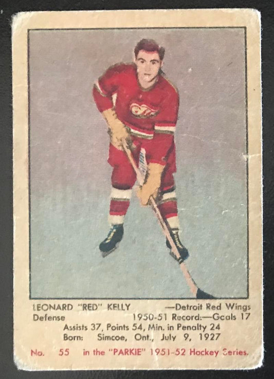 1951-52 Parkhurst #55 Red Kelly RC Rookie Red Wings Vintage Hockey