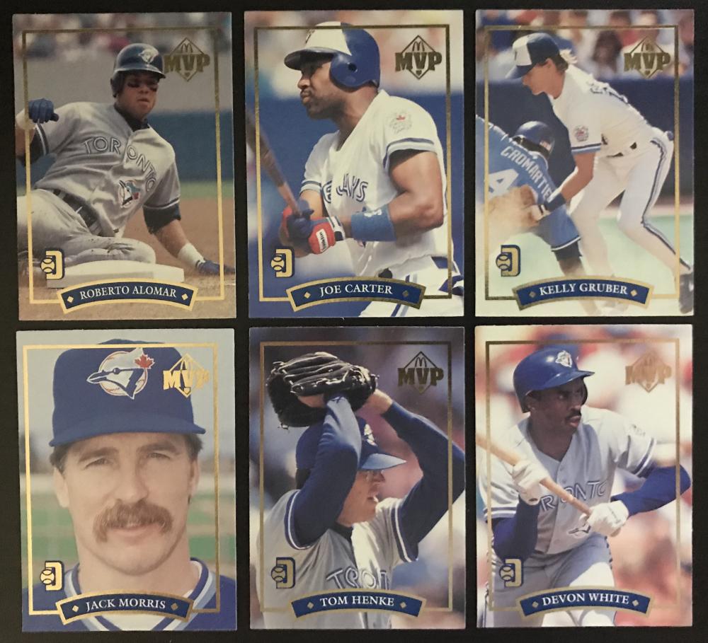 1992 Donruss McDonald's Gold Toronto Blue Jays MLB Baseball Set 1-6 Image 1