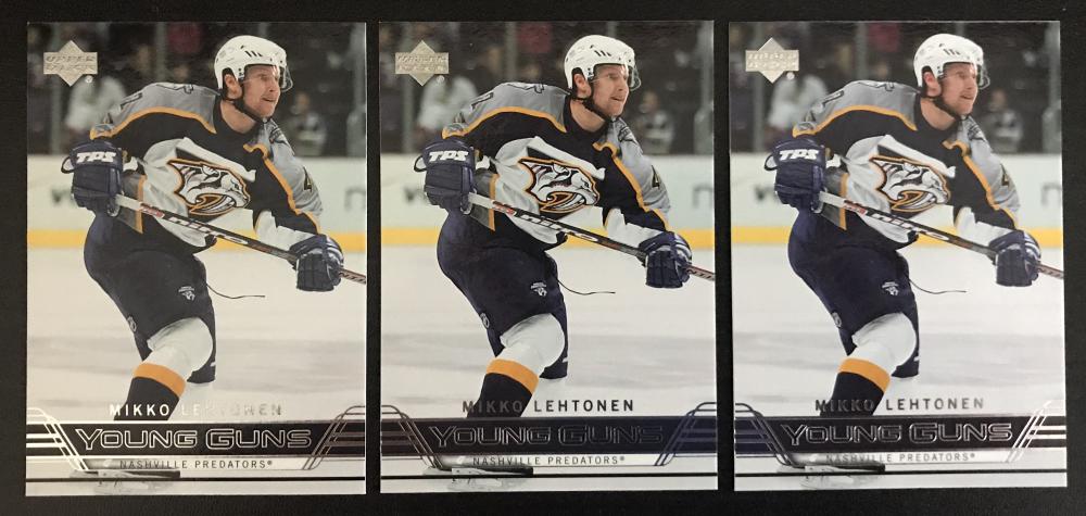 2006-07 Upper Deck Mikko Lehtonen Young Guns YG Rookie RC Lot of 3