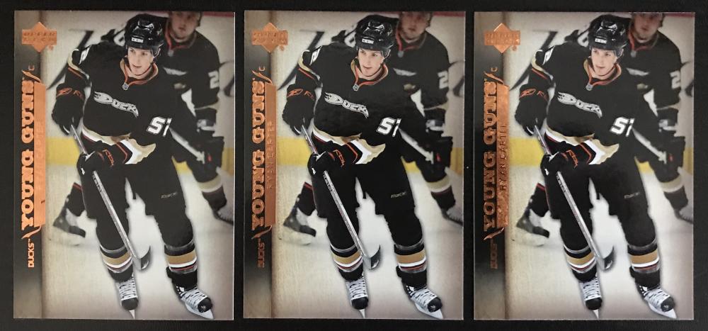 2007-08 Upper Deck #203 Ryan Carter Young Guns YG Rookie RC Lot of 3 Image 1