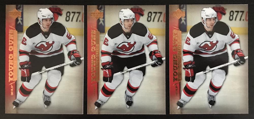 2007-08 Upper Deck #231 Andy Greene Young Guns YG Rookie RC Lot of 3 Image 1