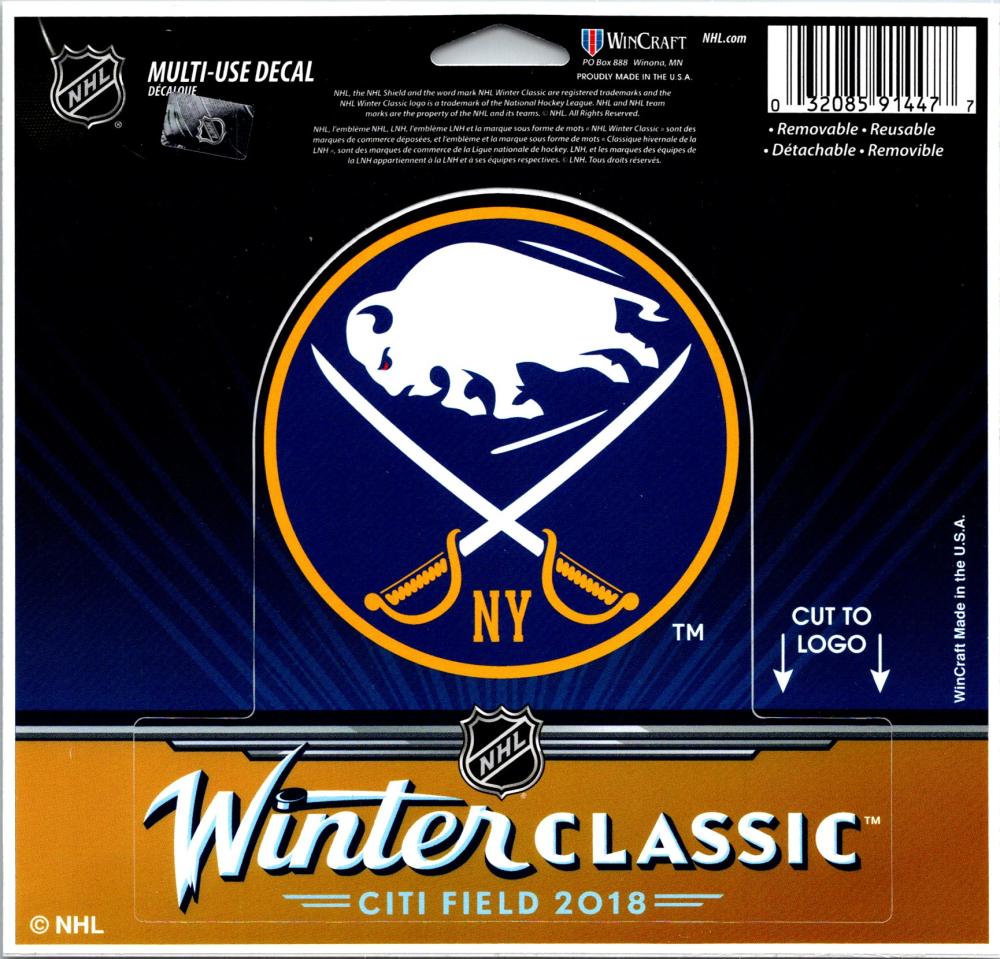 Wincraft Buffalo Sabres Winter Classic Multi-Use Decal Sticker 5"x6" Image 1