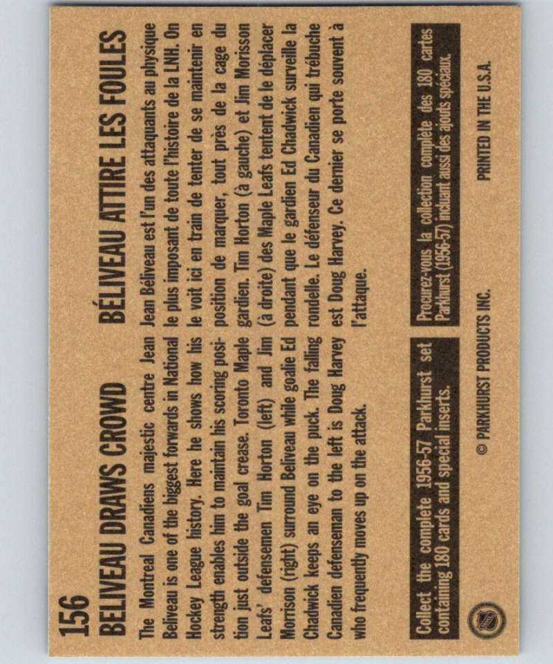 1994-95 Parkhurst Missing Link #156 Beliveau Draws Crowd NHL Hockey