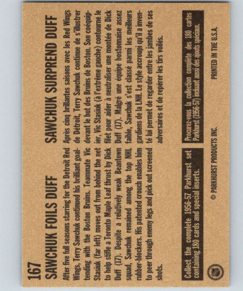 1994-95 Parkhurst Missing Link #167 Terry Sawchuk/Dick Duff NHL Hockey