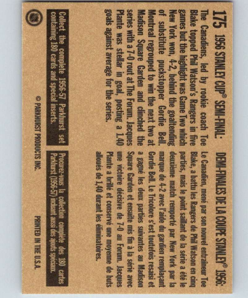 1994-95 Parkhurst Missing Link #175 Stanley Cup NHL Hockey Image 2