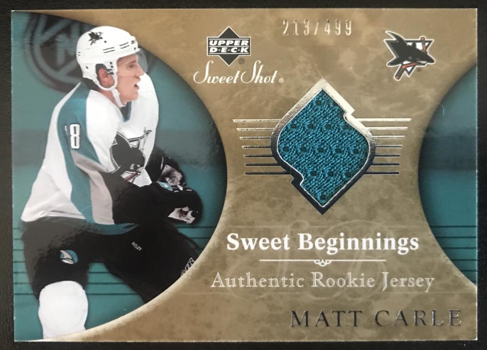 2006-07 Upper Deck Sweet Shot #149 Matt Carle RC Rookie 213/499 06805 Image 1