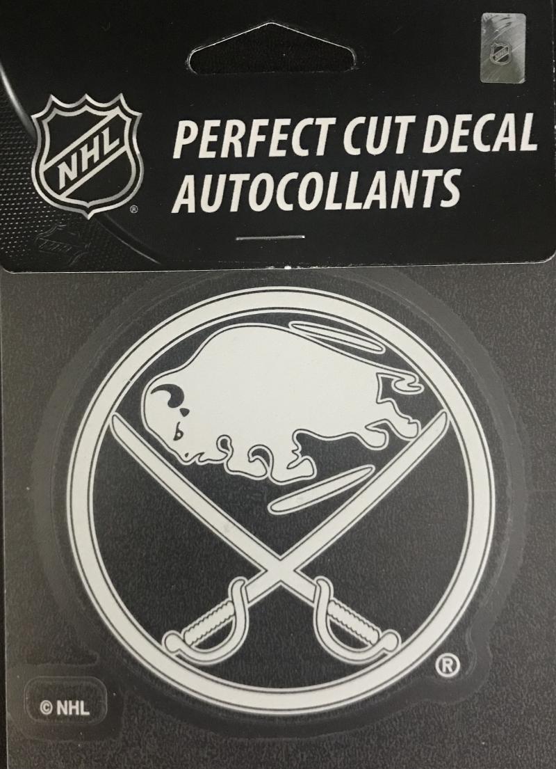 Buffalo Sabres Perfect Cut WHITE 4"x4" Decal Sticker
