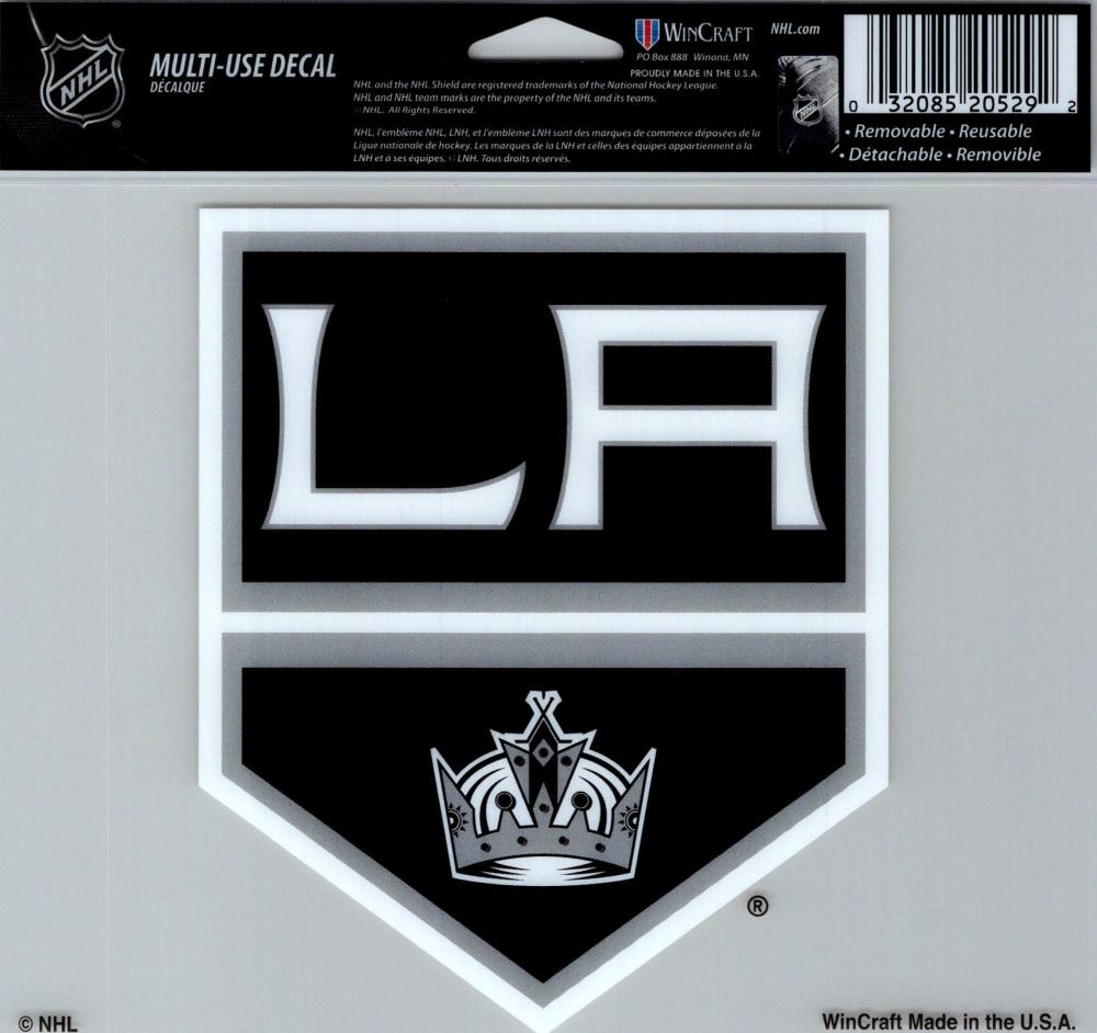 Los Angeles Kings Multi-Use Decal Sticker 5"x6" Clear Back Image 1