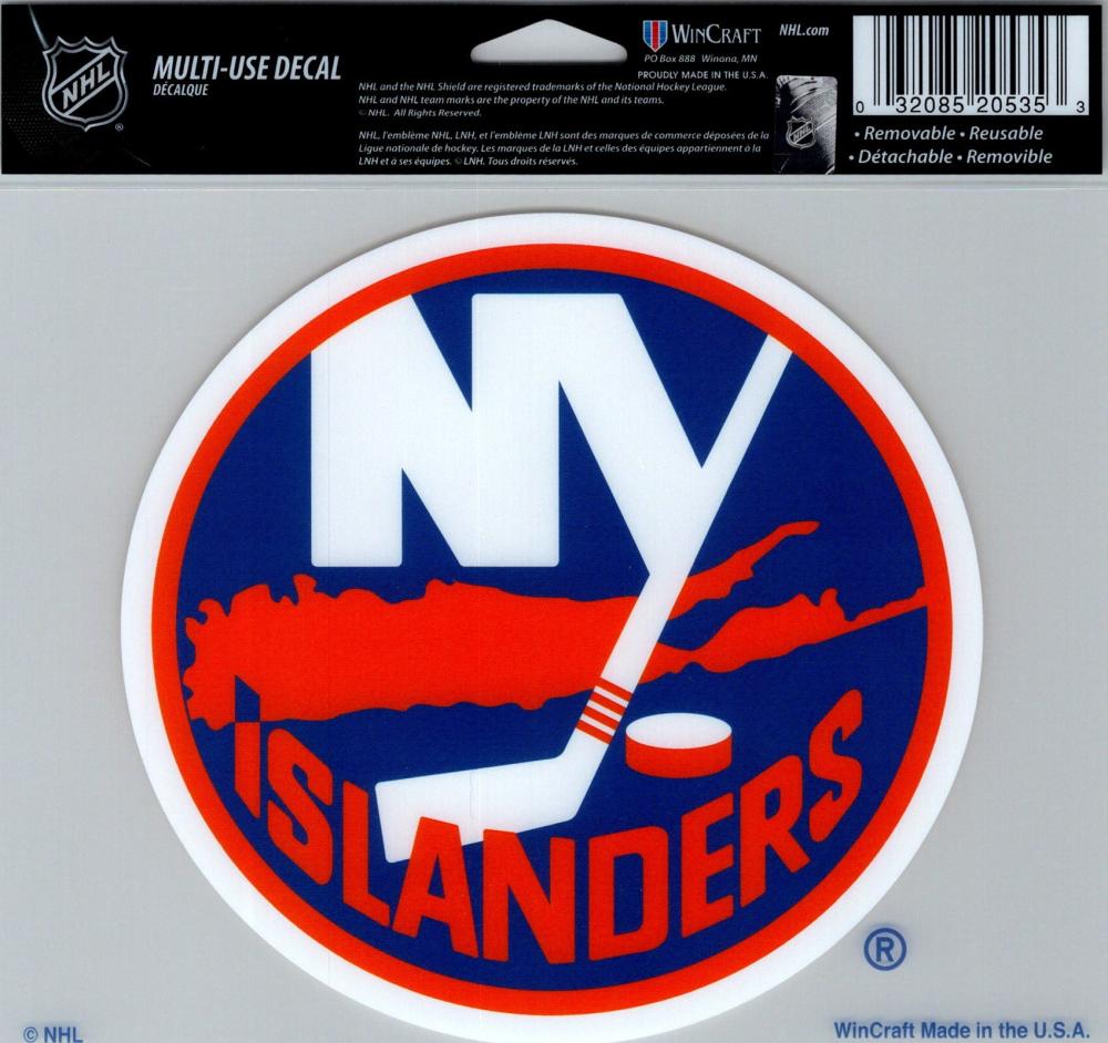 New York Islanders Multi-Use Decal Sticker 5"x6" Clear Back Image 1