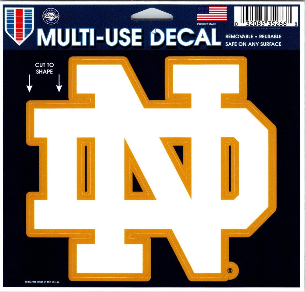 University of Notre Dame Multi-Use Decal 5"x 6" Decal Sticker Image 1