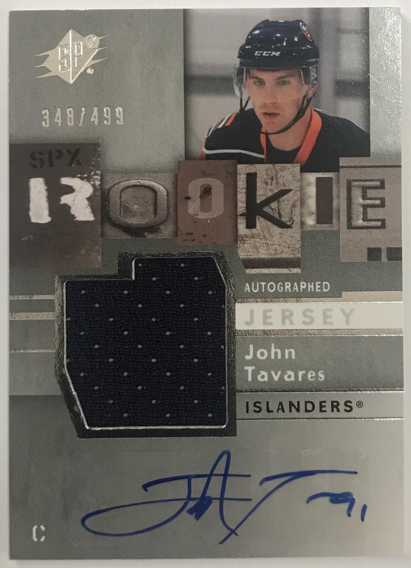 2009-10 SPx #180 John Tavares NHL RC Rookie Jersey Auto 348/499 Image 1
