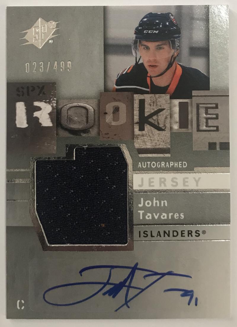 2009-10 SPx #180 John Tavares NHL RC Rookie Jersey Auto 23/499 Image 1