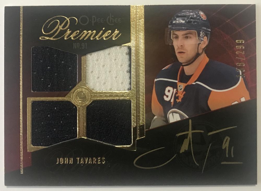 2009-10 OPC Premier #61 John Tavares NHL RC Rookie Jersey Auto 138/299 Image 1