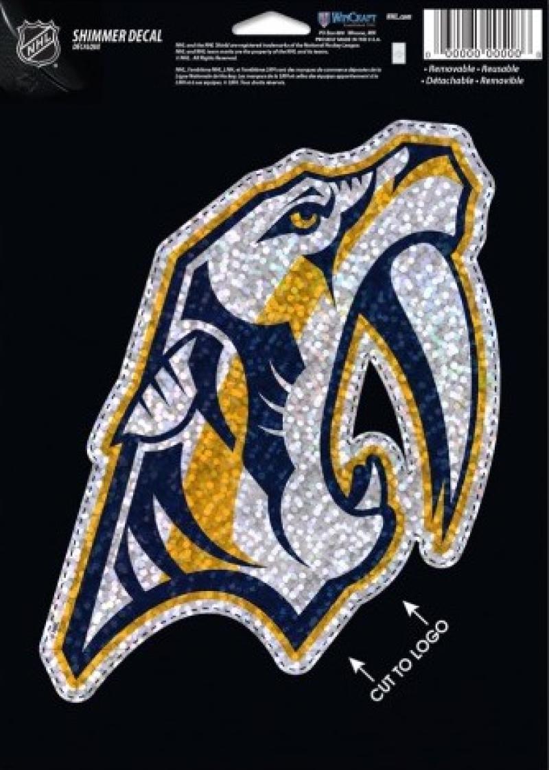 Nashville Predators Holographic Shimmer 5"x7" NHL Perfect Cut Sticker Decal Image 1