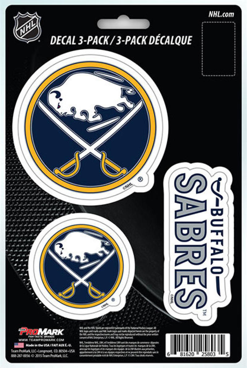 Buffalo Sabres 8" x 5.25" Die-Cut Premium Vinyl Decal Sheet Set of 3 Image 1