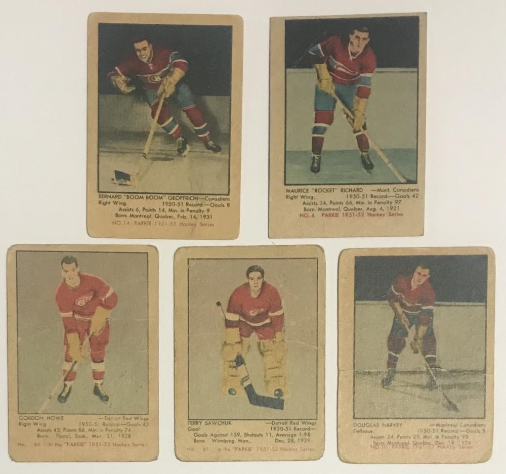 1951-52 Parkhurst Complete Set 1-105 Vintage Hockey Howe, Richard, Sawchuk RC