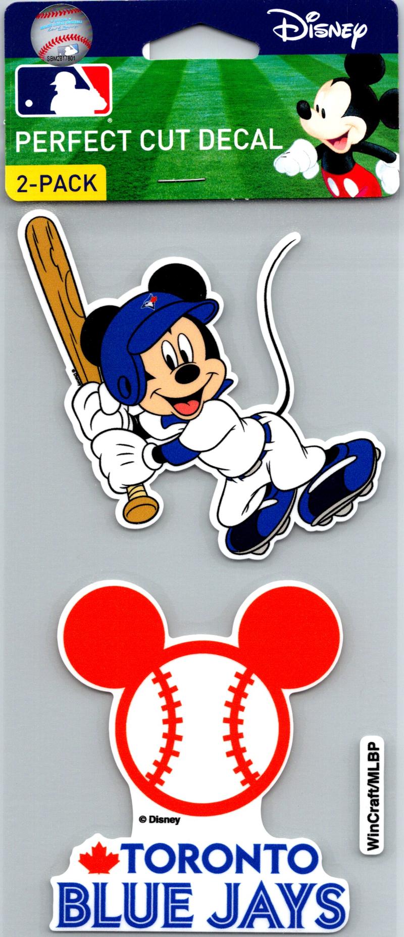 Toronto Blue Jays Disney Mickey Perfect Cut Decal/Sticker Set of 2 MLB 4x4 Image 1