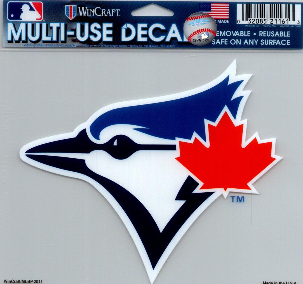 Toronto Blue Jays Multi-Use Decal Sticker MLB 5"x6" Clear Back Image 1