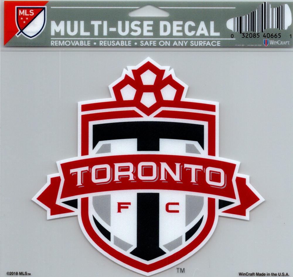 Toronto FC Soccer Multi-Use Decal Sticker 5"x6" Clear Back Image 1