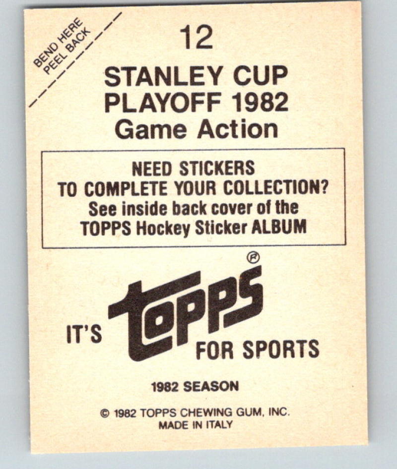 1982-83 Topps Stickers #12 Canucks vs. Chicago NHL 06891 Image 2