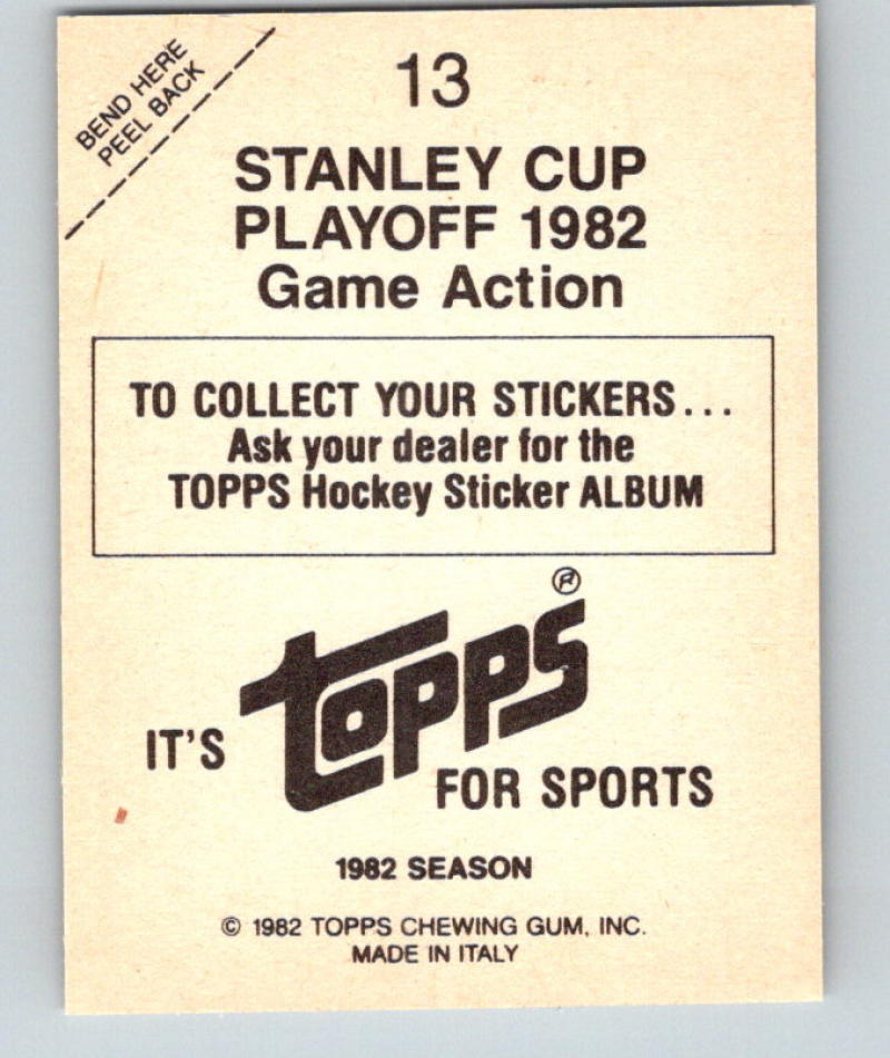 1982-83 Topps Stickers #13 Canucks vs. Chicago NHL 06892 Image 2