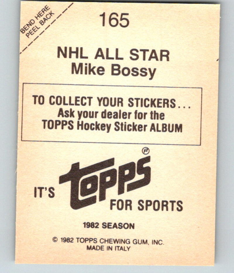 1982-83 Topps Stickers #165 Mike Bossy AS FOIL NHL Hockey 06916