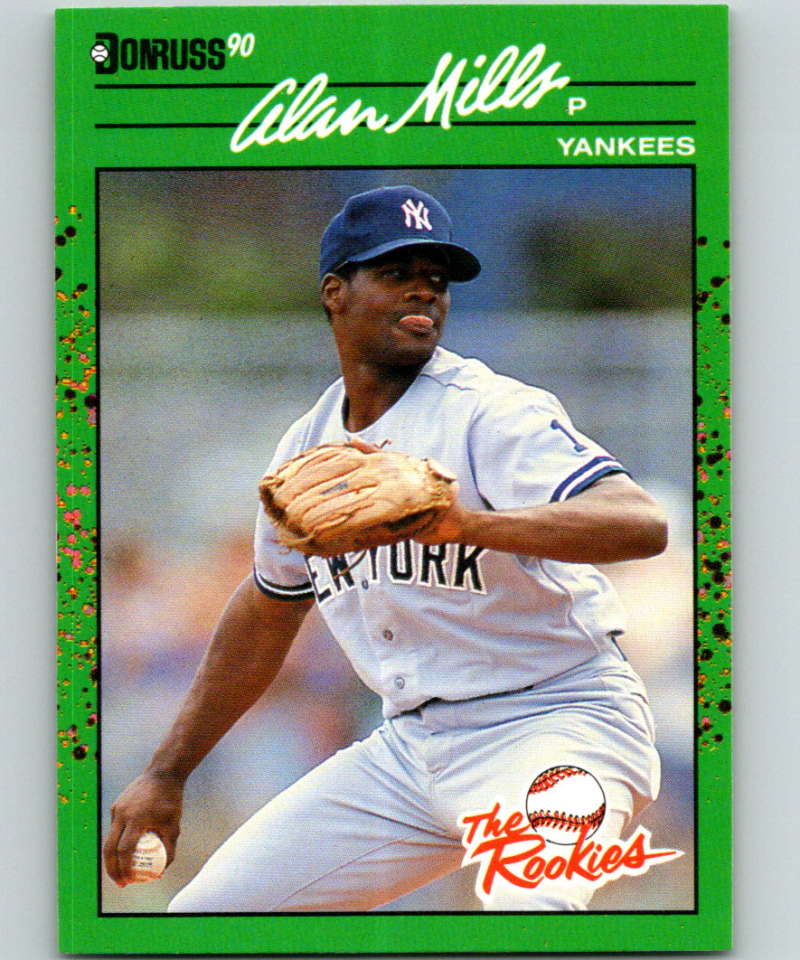 1990 Donruss Rookies #44 Alan Mills New RC Rookie New York Yankees Image 1