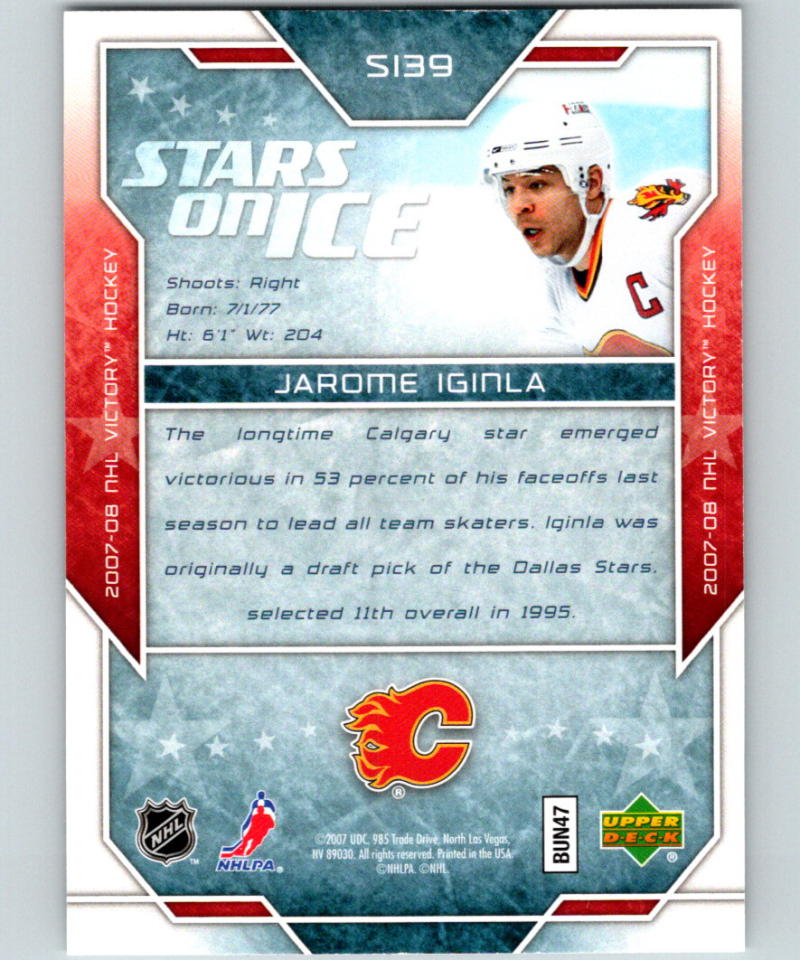 2007-08 Upper Deck Victory Stars on Ice #SI39 Jarome Iginla MINT 05260 Image 2