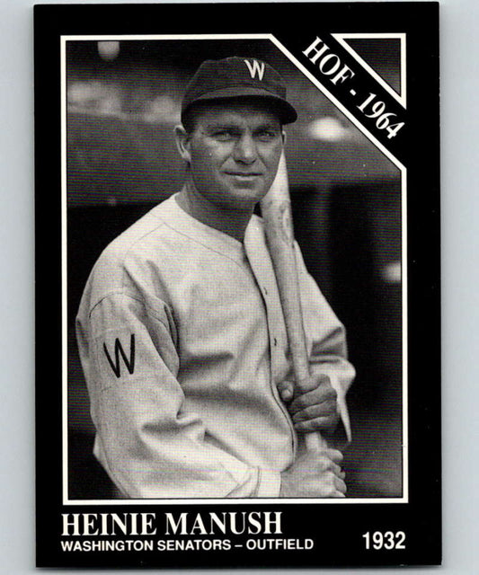 1991 Conlon Collection #63 Heinie Manush HOF NM Washington Senators  Image 1