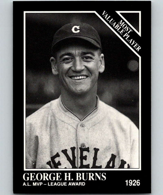 1991 Conlon Collection #309 George Burns MVP NM Cleveland Indians  Image 1