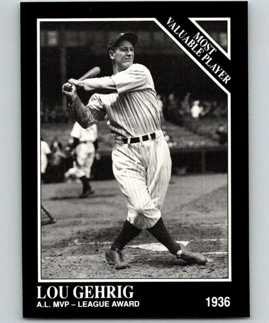 1991 Conlon Collection #310 Lou Gehrig MVP NM New York Yankees  Image 1