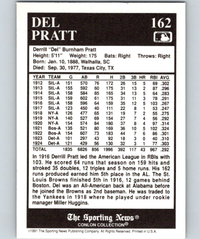 1991 Conlon Collection #160 Hal Chase LL NM Cincinnati Reds Image 2