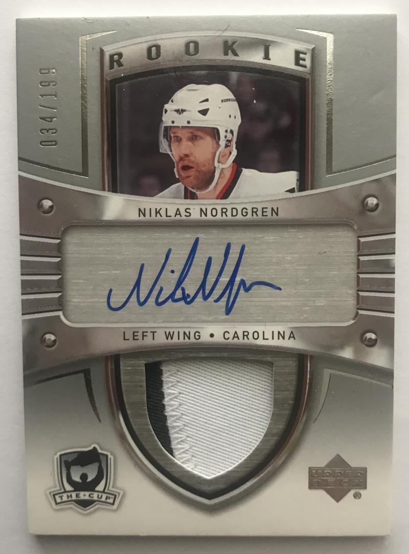 2005-06 The Cup #154 Niklas Nordgren RC Rookie Auto 34/199 Patch 06940 Image 1