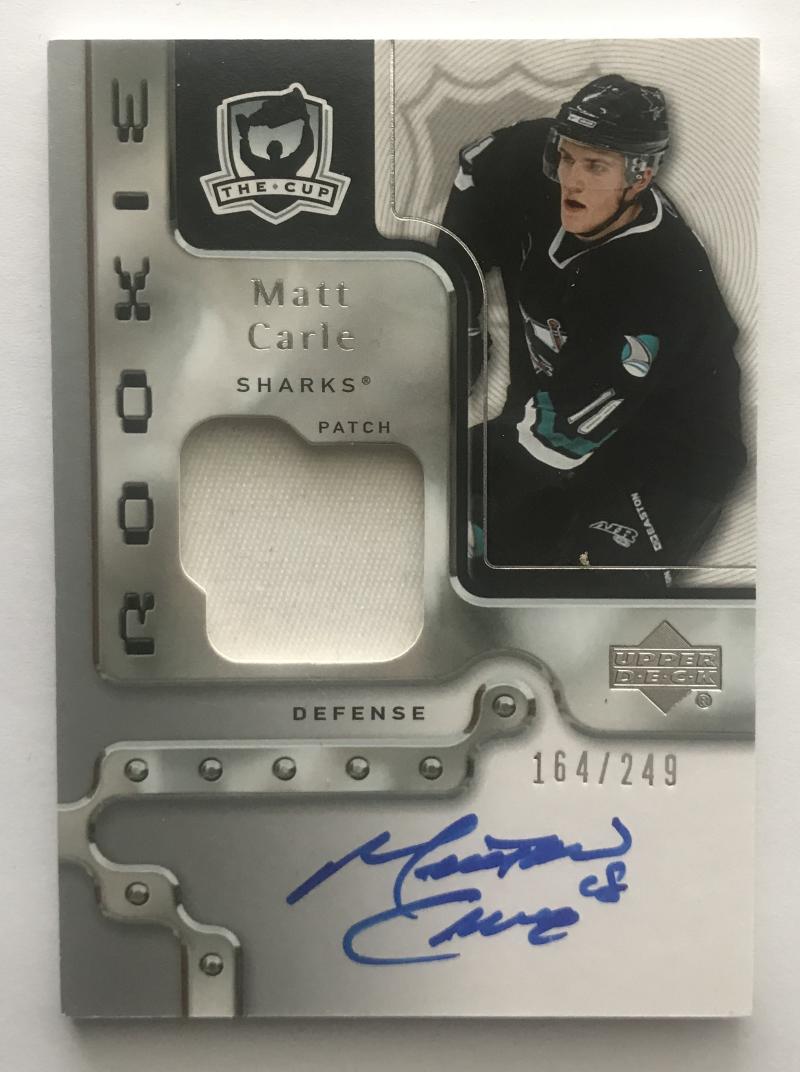 2006-07 The Cup #153 Matt Carle RC Rookie Auto 164/249 Patch 06951 Image 1