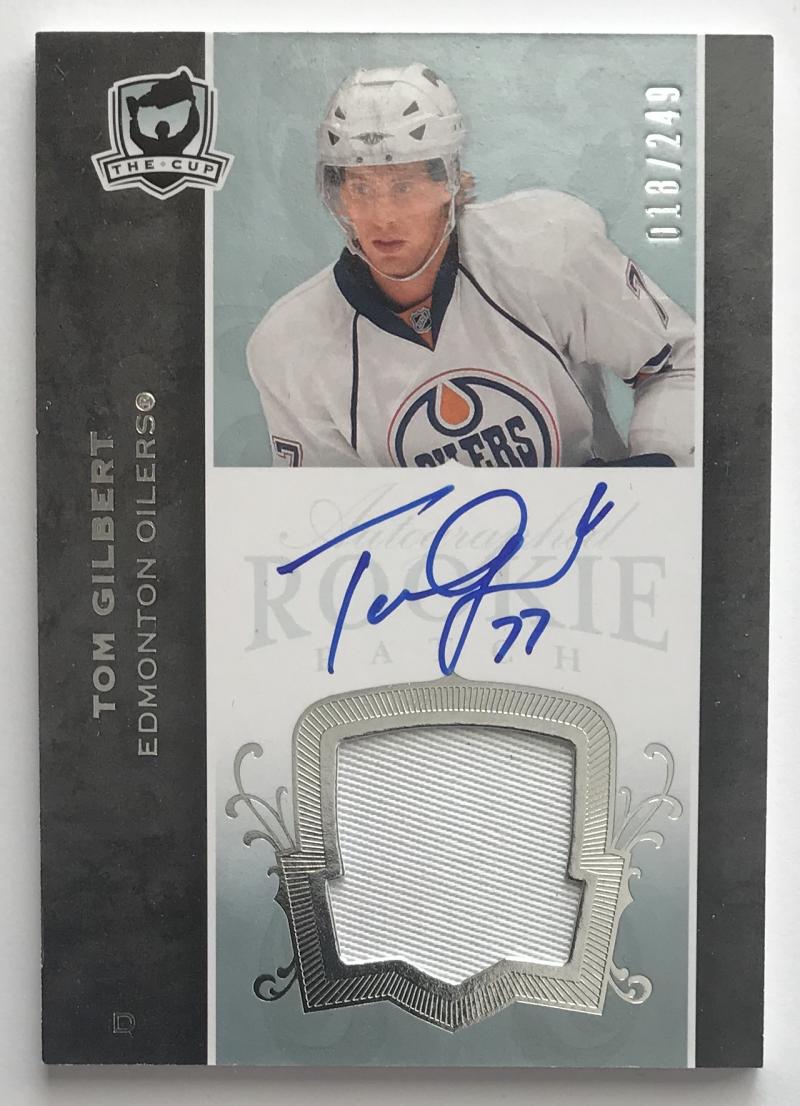 2007-08 The Cup #175 Tom Gilbert RC Rookie Auto 18/249 Patch 06974 Image 1