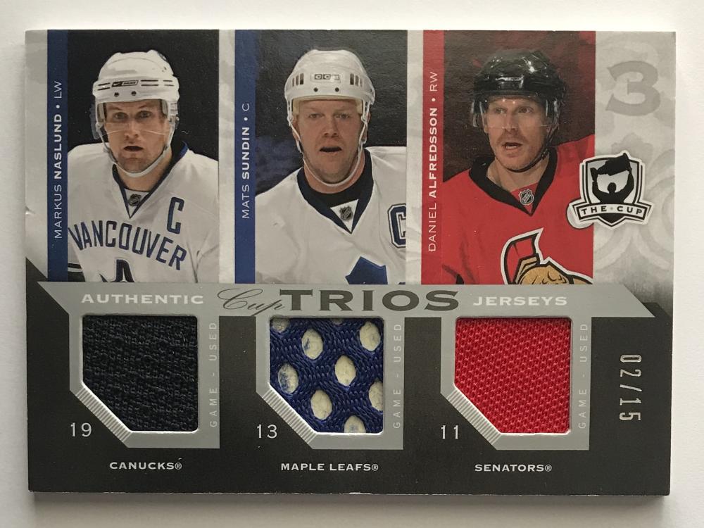 2007-08 The Cup Jerseys Trios Naslund/Alfredsson/Sundin 2/15 Jersey 06978 Image 1