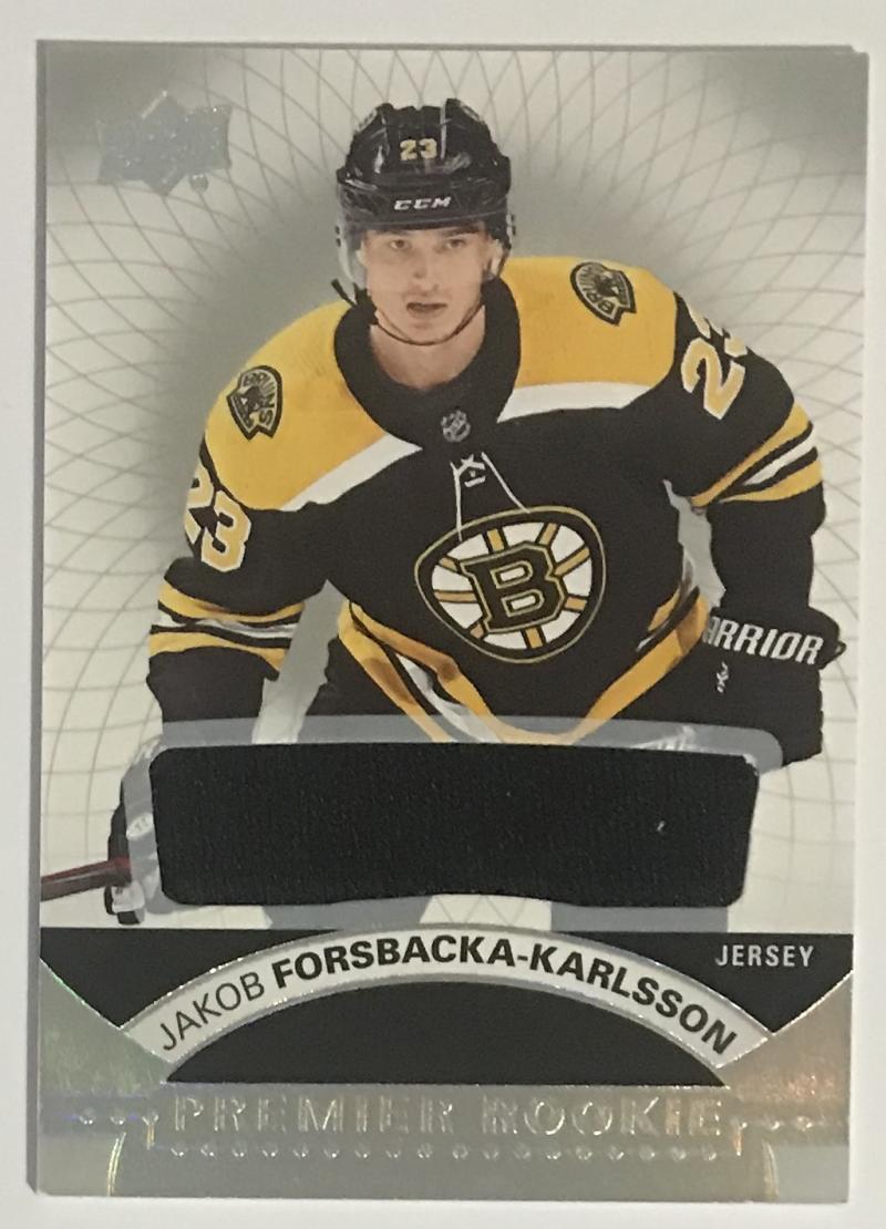 2017-18 Upper Deck Premier Jerseys Jakob Forsbacka-Karlsson RC Rookie 06822 Image 1