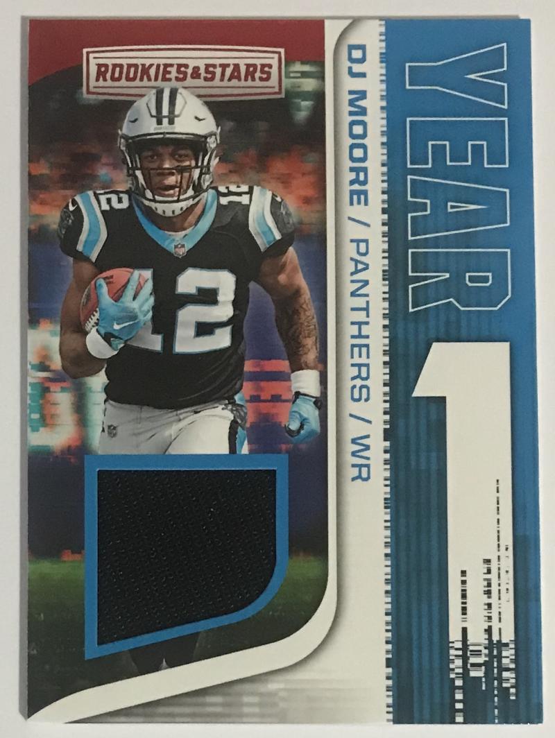 2018 Panini Rookies and Stars DJ Moore Rookie Jersey RC Panthers 06830 Image 1