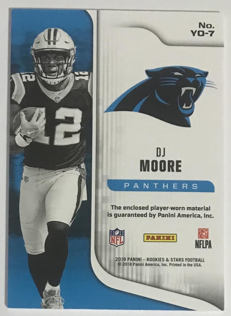 2018 Panini Rookies and Stars DJ Moore Rookie Jersey RC Panthers 06830 Image 2
