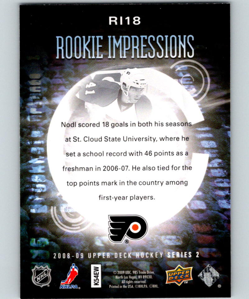 2008-09 Upper Deck Rookie Impressions #RI18 Andreas Nodl 07044