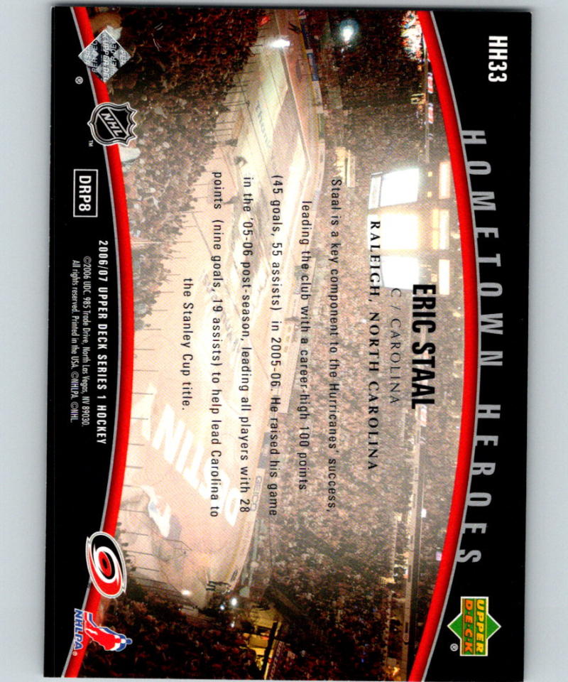 2006-07 Upper Deck Hometown Heroes #HH33 Eric Staal 07075 Image 2
