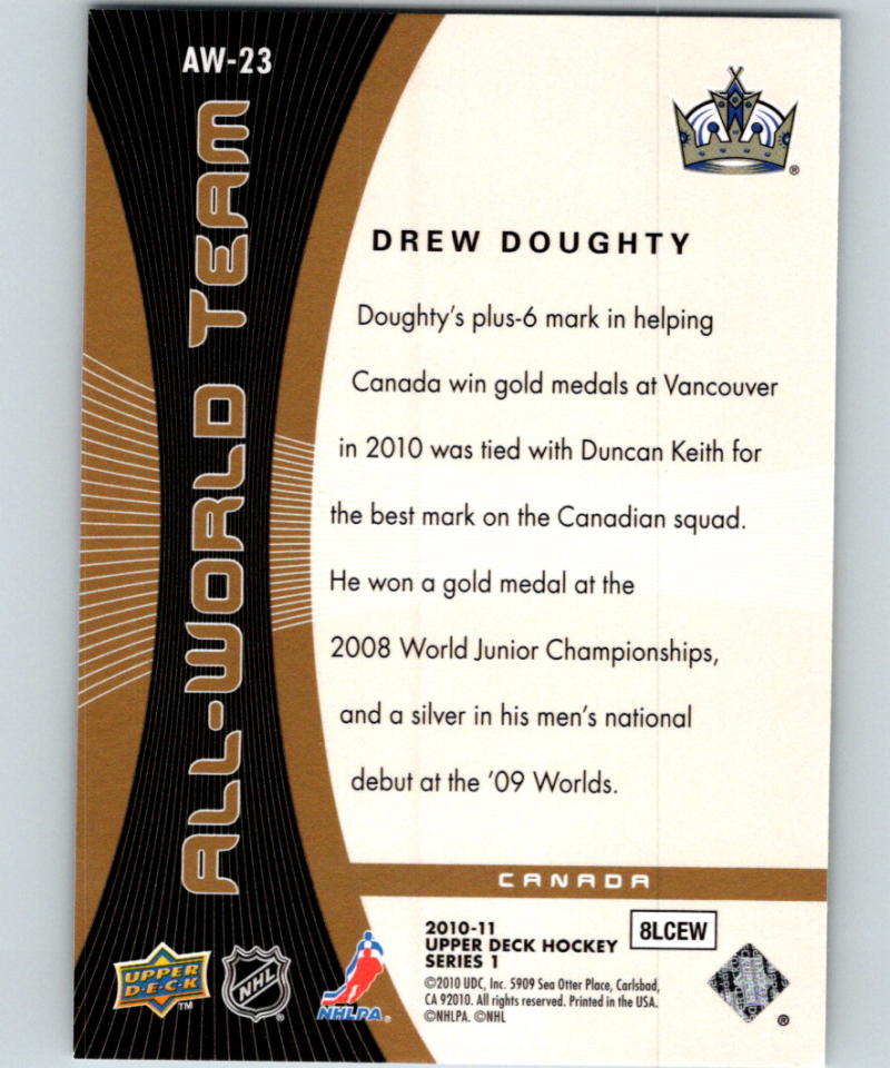 2010-11 Upper Deck All World Team #AW23 Drew Doughty 07095 Image 2