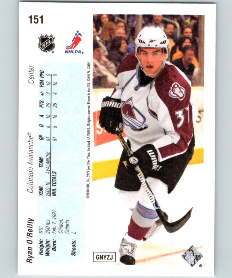 2010-11 Upper Deck 20th Anniversary Variation #151 Ryan O'Reilly 07099 Image 2