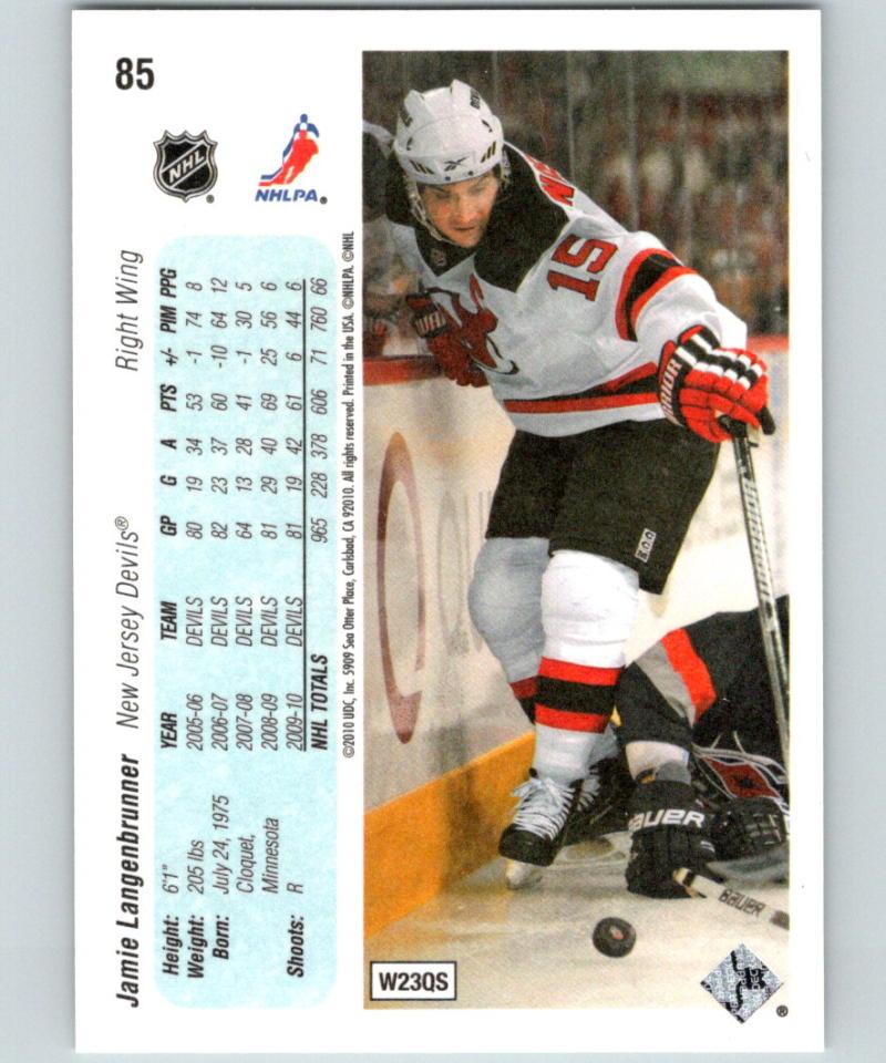 2010-11 Upper Deck 20th Anniversary Variation #85 Jamie Langenbrunner 07120 Image 2
