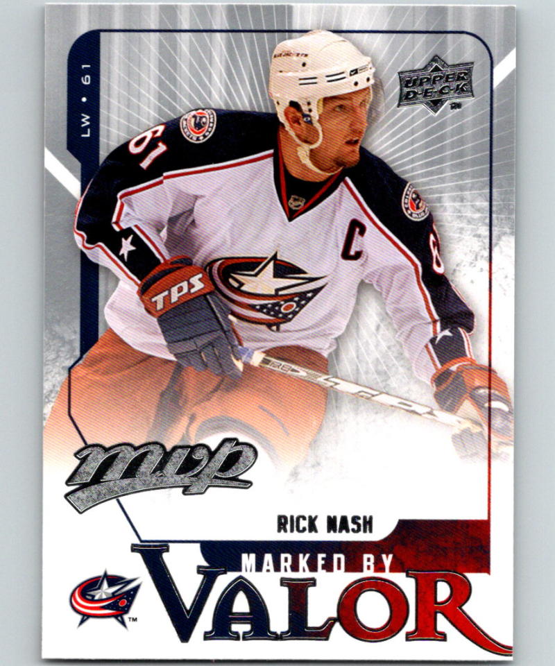 2008-09 Upper Deck MVP Marked by Valor #MV13 Rick Nash 07121 Image 1